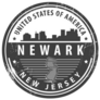 Grunge Rubber Stamp Newark New Jersey Sticker