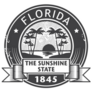 Grunge Rubber Stamp of Florida Sticker