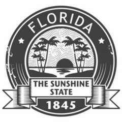 Grunge Rubber Stamp of Florida Sticker