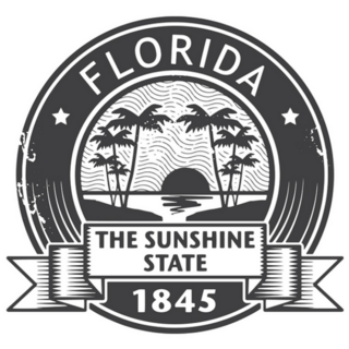 Grunge Rubber Stamp of Florida Sticker