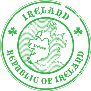 Grunge Rubber Stamp Of The Map Of Ireland Sticker