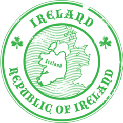 Grunge Rubber Stamp Of The Map Of Ireland Sticker