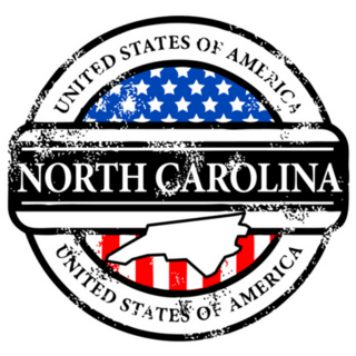 Grunge Rubber Stamp With Name Of North Carolina Sticker