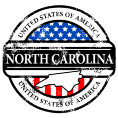 Grunge Rubber Stamp With Name Of North Carolina Sticker