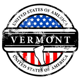 Grunge Rubber Stamp With Name Of Vermont Sticker