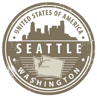 Grunge Rubber Stamp With Name Of Washington, Seattle Sticker