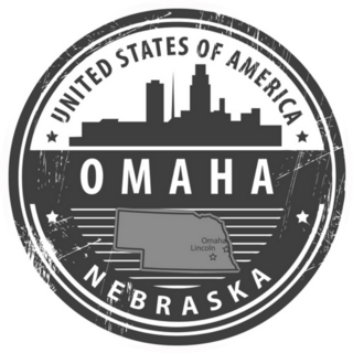 Grunge Rubber Stamp With Nebraska, Omaha Sticker