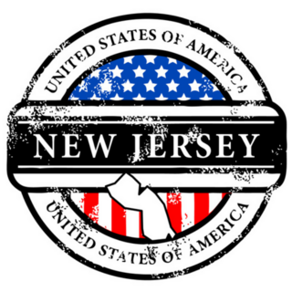 Grunge Rubber USA Stamp New Jersey Sticker