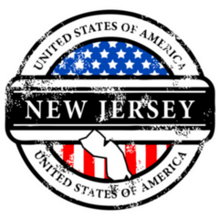 Grunge Rubber USA Stamp New Jersey Sticker