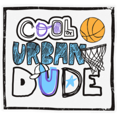 Grunge Sketch Cool Urban Dude Basketball Typography Sticker