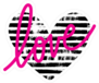 Grunge Striped Heart With Love Sticker