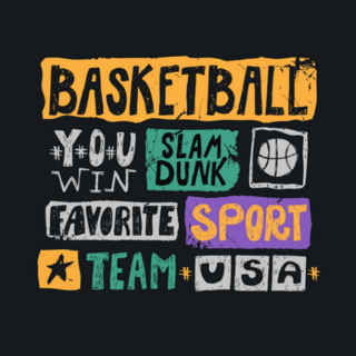 Grunge Style Hand Lettering Basketball Team USA Sticker