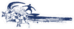 Grunge Surfing Hibiscus Sticker