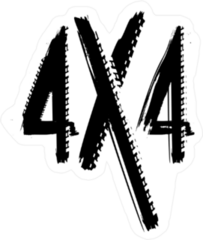 Grunge Tire Track 4x4 Letters Sticker