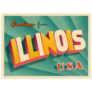 Grunge Touristic Greeting Card of Illinois USA Sticker