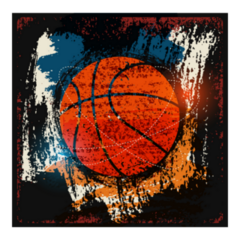 Grunge Vintage Retro Basketball Sticker