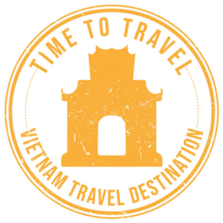 Grunge Yellow Stamp Vietnam Travel Sticker