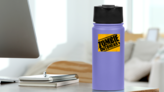 Grunge Zombie Outbreak Sign Sticker on a Water Bottle (New) example