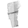 Grunged Vermont State Outline With Date Of Statehood Sticker