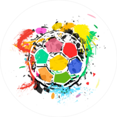 Grungy Multicolored Soccer Ball Sticker