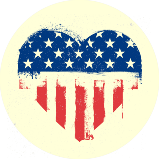 Grungy Painted American Flag Heart Sticker