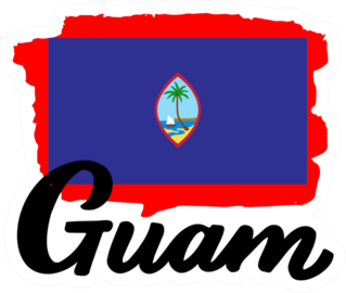 Guam Flag And Name Sticker