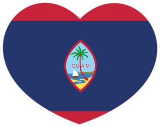 Guam Flag In A Heart Sticker