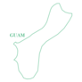 Guam Green Line Map Sticker