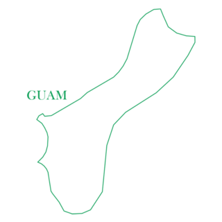 Guam Green Line Map Sticker
