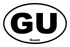 Guam Gu Oval Sticker