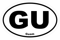 Guam Gu Oval Sticker