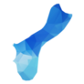 Guam Map In Geometric Polygonal Style Blue Sticker