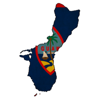 Guam Map On Guam Flag Drawing Sticker