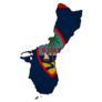 Guam Map On Guam Flag Drawing Sticker