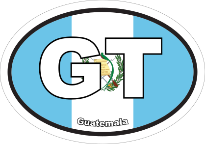 Guatemala Gt Flag Oval Sticker