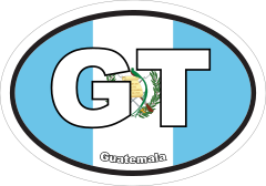 Guatemala Gt Flag Oval Sticker