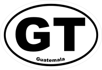Guatemala Gt Oval Sticker