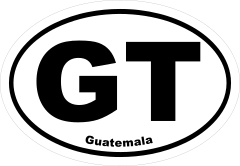 Guatemala Gt Oval Sticker