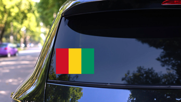 Guinea Country Flag Sticker on a Rear Car Window (New) example