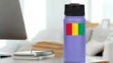 Guinea Country Flag Sticker on a Water Bottle (New) example