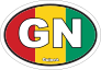Guinea Gn Flag Oval Sticker