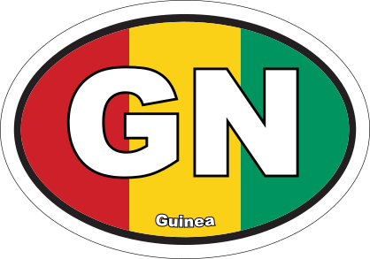 Guinea Gn Flag Oval Sticker