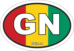 Guinea Gn Flag Oval Sticker