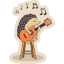 Guitar Hedgehog Sticker