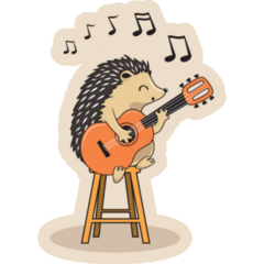 Guitar Hedgehog Sticker