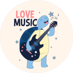 Guitarist Turtle Sticker