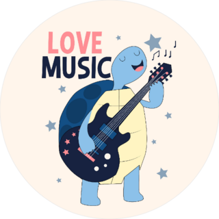 Guitarist Turtle Sticker