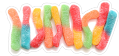 Gummy Worms Side By Side Sticker