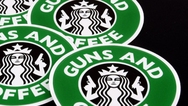 Guns and Coffee Custom Circle Stickers