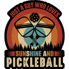 Guy loves Pickleball Black Sticker